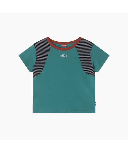 MENASOO(ミナス)の「MNS Raglan Stripe T Shirt_Mint(Tシャツ/カットソー・レディース・ミント・F)」の1枚目の写真