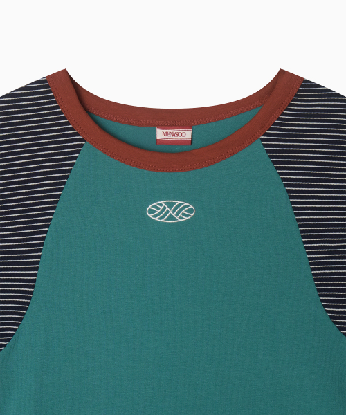 MENASOO(ミナス)の「MNS Raglan Stripe T Shirt_Mint(Tシャツ/カットソー・レディース・ミント・F)」の6枚目の写真