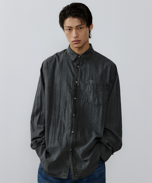 ENDOOR(エンドア)の「Vintage shirt (vtg gray)(シャツ/ブラウス・メンズ・チャコールグレー・1/2)」の1枚目の写真