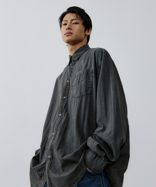 ENDOOR(エンドア)の「Vintage shirt (vtg gray)(シャツ/ブラウス・メンズ・チャコールグレー・1/2)」の7枚目の写真