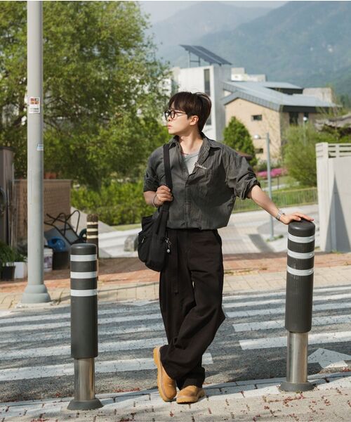 ENDOOR(エンドア)の「Vintage shirt (vtg gray)(シャツ/ブラウス・メンズ・チャコールグレー・1/2)」の13枚目の写真