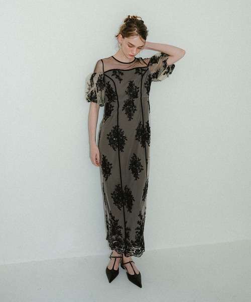 Embroidered sheer dress（ドレス）｜et.UNiVER（エトユニベール）の