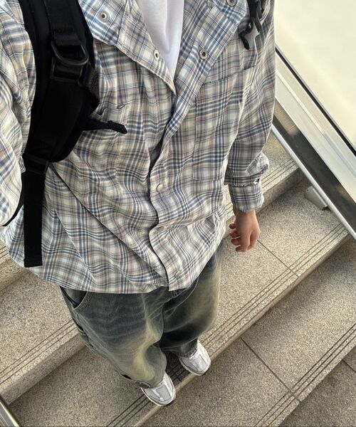 SECONDMONO（セカンドモノローグ）の「Check Snap Hooded Jacket [BLUE]_SEJK011BLUE（その他アウター・レディース・その他・MEDIUM/LARGE/X-SMALL/SMALL）」の17枚目の写真