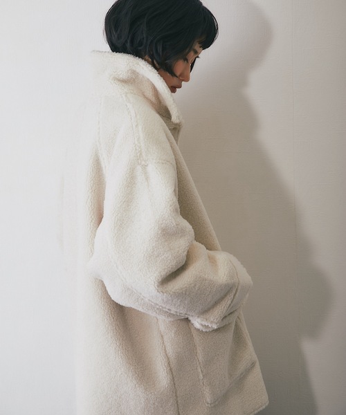 フェイクムートンビックポケットジャケット（ムートンコート