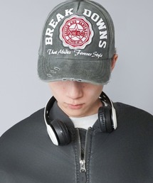 コットンキャップ/古着風ワッペンロゴ/ユニセックス