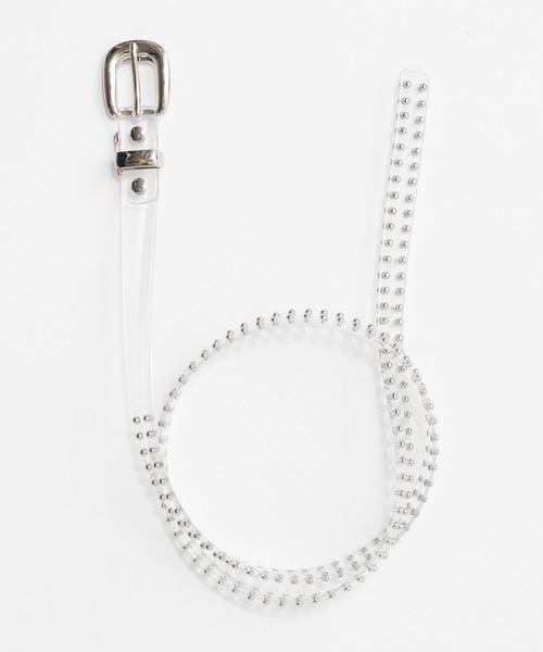 MAISON SPECIAL（メゾンスペシャル）の「Studded Thin Belt/スタッズ細ベルト（ベルト・レディース・クリア/ライトイエロー/ブラック・FREE）」の3枚目の写真