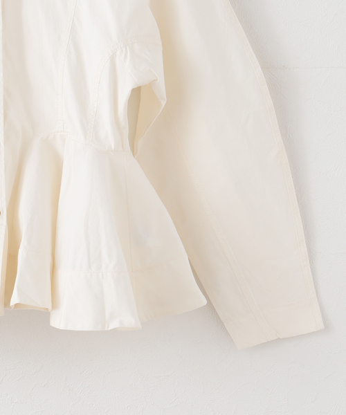 GANNI（ガニー）の「GANNI / ガニー Stretch Cotton Peplum Shirt（シャツ/ブラウス・レディース・ホワイト・34）」の3枚目の写真
