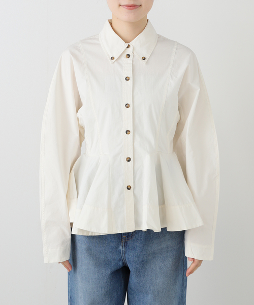 GANNI（ガニー）の「GANNI / ガニー Stretch Cotton Peplum Shirt（シャツ/ブラウス・レディース・ホワイト・34）」の7枚目の写真