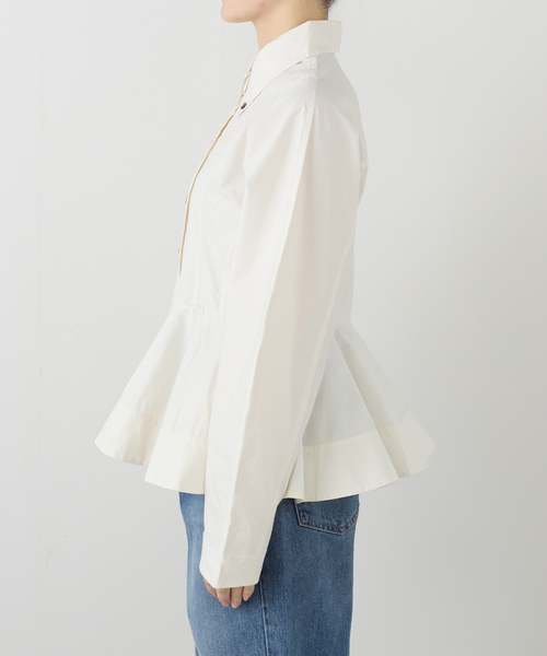 GANNI（ガニー）の「GANNI / ガニー Stretch Cotton Peplum Shirt（シャツ/ブラウス・レディース・ホワイト・34）」の8枚目の写真