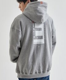 BEOM（ボム）の「EX オーバーサイズ 起毛 ドリッピング フードパーカー/グレー（パーカー）」
