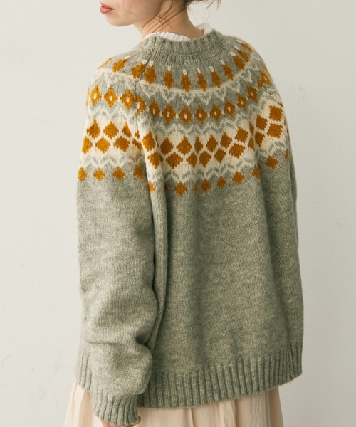 Crisp（クリスプ）の「ノルディックプルオーバーニット（ニット/セーター・レディース・グレー/ネイビー・FREE）」の19枚目の写真