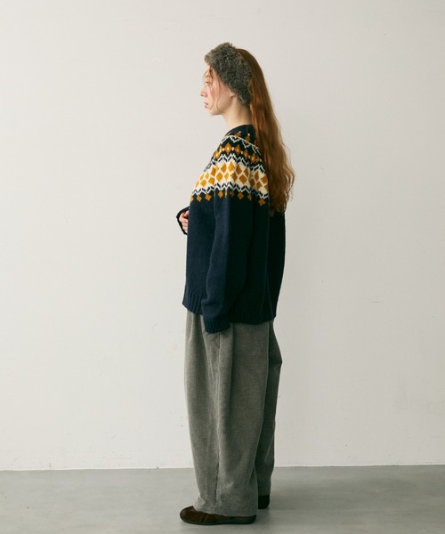 Crisp（クリスプ）の「ノルディックプルオーバーニット（ニット/セーター・レディース・グレー/ネイビー・FREE）」の3枚目の写真