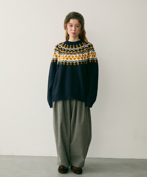 Crisp（クリスプ）の「ノルディックプルオーバーニット（ニット/セーター・レディース・グレー/ネイビー・FREE）」の22枚目の写真