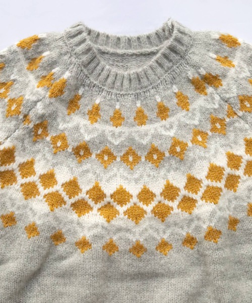 Crisp（クリスプ）の「ノルディックプルオーバーニット（ニット/セーター・レディース・グレー/ネイビー・FREE）」の11枚目の写真