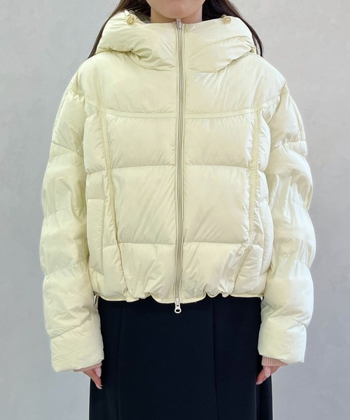 MISCH MASCH（ミッシュマッシュ）の「一部店舗限定 【美バランス】フードショートダウン（ダウンジャケット/コート・レディース・ブラウン/アイボリー/ブルー・ﾌﾘ-）」の17枚目の写真