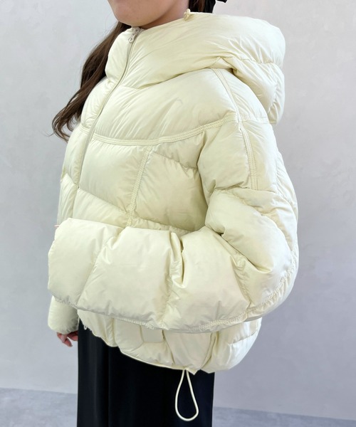 MISCH MASCH（ミッシュマッシュ）の「一部店舗限定 【美バランス】フードショートダウン（ダウンジャケット/コート・レディース・ブラウン/アイボリー/ブルー・ﾌﾘ-）」の20枚目の写真