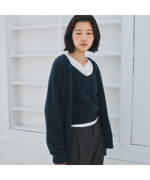 OVERFIT RACCOON CARDIGAN (COBALT BLUE)