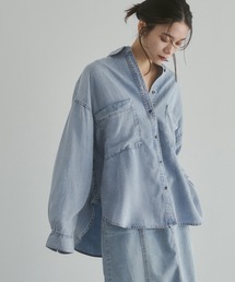 hunch | テンセルデニム 製品染め オーバーサイズ シャツ(シャツ/ブラウス)