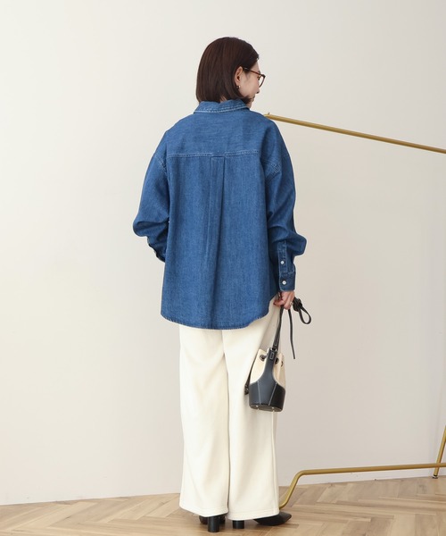 AMERICAN HOLIC(アメリカンホリック)の「アソートデニムシャツ(シャツ/ブラウス・レディース・オレンジ/インディゴブルー/チェック/ライトインディゴブルー・M/L)」の7枚目の写真