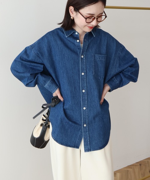 AMERICAN HOLIC(アメリカンホリック)の「アソートデニムシャツ(シャツ/ブラウス・レディース・オレンジ/インディゴブルー/チェック/ライトインディゴブルー・M/L)」の9枚目の写真