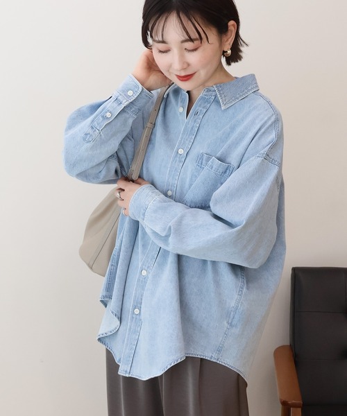 AMERICAN HOLIC(アメリカンホリック)の「アソートデニムシャツ(シャツ/ブラウス・レディース・オレンジ/インディゴブルー/チェック/ライトインディゴブルー・M/L)」の5枚目の写真