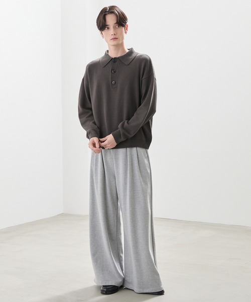LUENNA(ルエナ)の「【LUENNA】Fine Gauge Knit Polo Shirt / ファインゲージニットポロシャツ(ポロシャツ・メンズ・ダークブラウン/ブラック・L/M/S)」の6枚目の写真