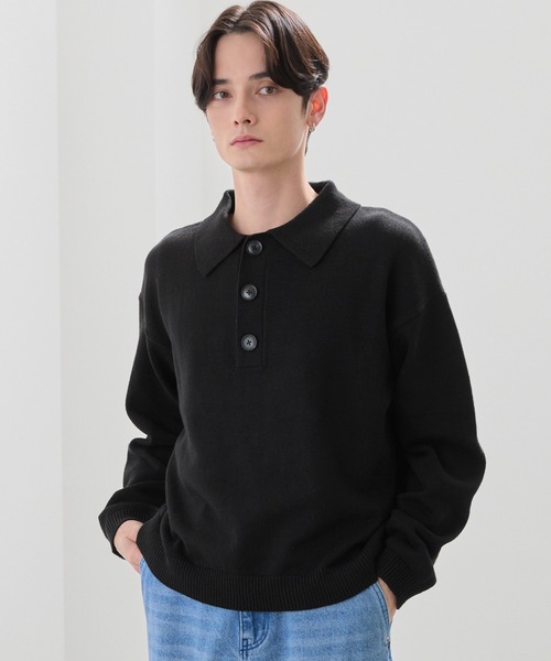 LUENNA(ルエナ)の「【LUENNA】Fine Gauge Knit Polo Shirt / ファインゲージニットポロシャツ(ポロシャツ・メンズ・ダークブラウン/ブラック・L/M/S)」の13枚目の写真