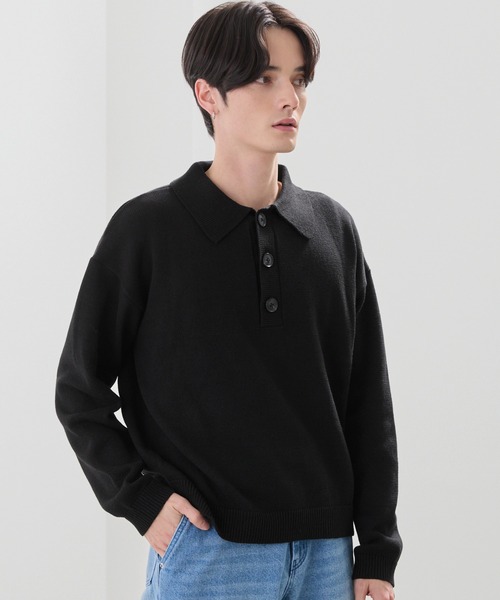LUENNA(ルエナ)の「【LUENNA】Fine Gauge Knit Polo Shirt / ファインゲージニットポロシャツ(ポロシャツ・メンズ・ダークブラウン/ブラック・L/M/S)」の14枚目の写真