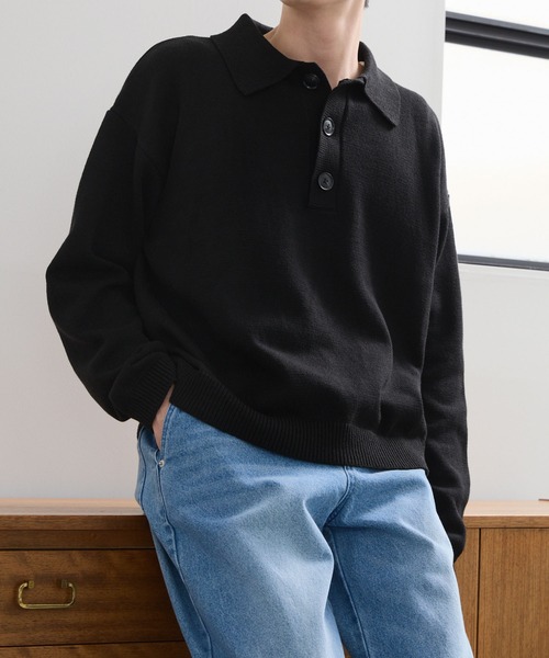 LUENNA(ルエナ)の「【LUENNA】Fine Gauge Knit Polo Shirt / ファインゲージニットポロシャツ(ポロシャツ・メンズ・ダークブラウン/ブラック・L/M/S)」の22枚目の写真