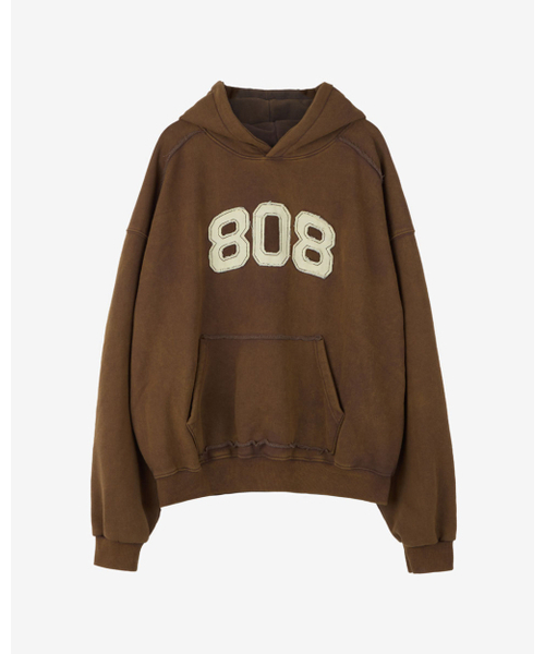 808 ヘビーフリースフードパーカー (ブラウン)（パーカー）｜INEXCIS