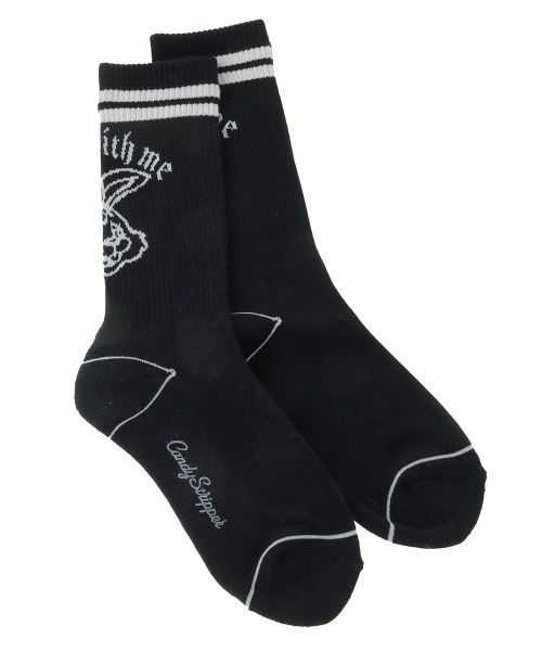 Candy Stripper（キャンディストリッパー）の「MAD BUNNY RIB ソックス（ソックス/靴下・レディース・ブラック/オフホワイト/グレー・FREE）」の2枚目の写真
