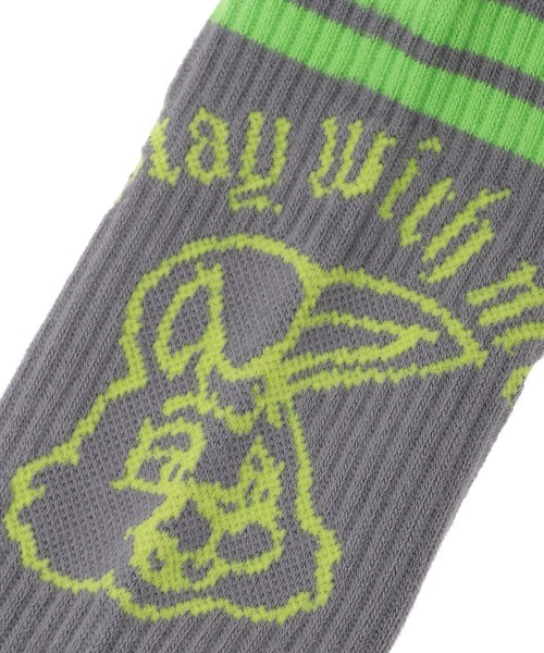 Candy Stripper（キャンディストリッパー）の「MAD BUNNY RIB ソックス（ソックス/靴下・レディース・ブラック/オフホワイト/グレー・FREE）」の6枚目の写真