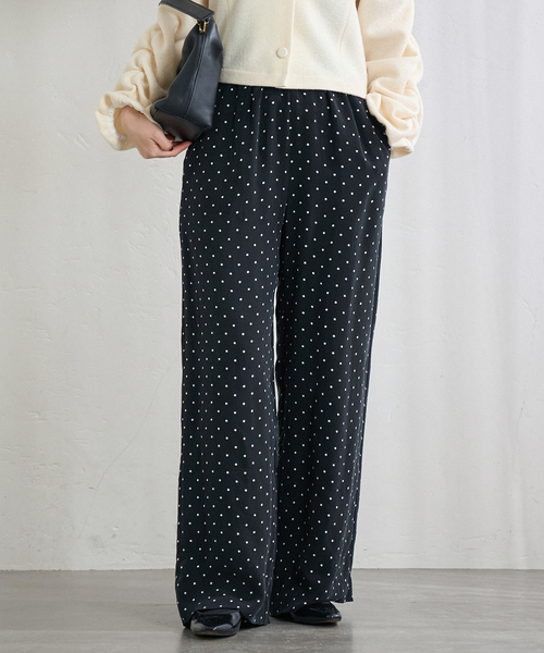 IENA(イエナ)の「IPEKERフィブリルドットプリントパンツ(その他パンツ・レディース・ブラック・34/36/38/40)」の1枚目の写真