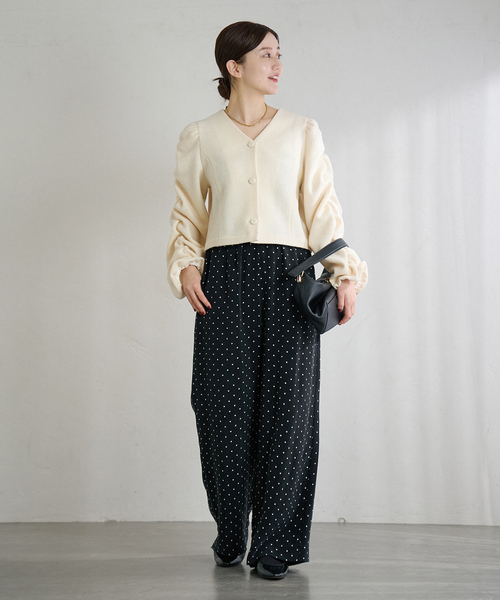 IENA(イエナ)の「IPEKERフィブリルドットプリントパンツ(その他パンツ・レディース・ブラック・34/36/38/40)」の2枚目の写真