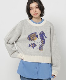 niko and... | SEAモチーフニットプルオーバー(ニット/セーター)