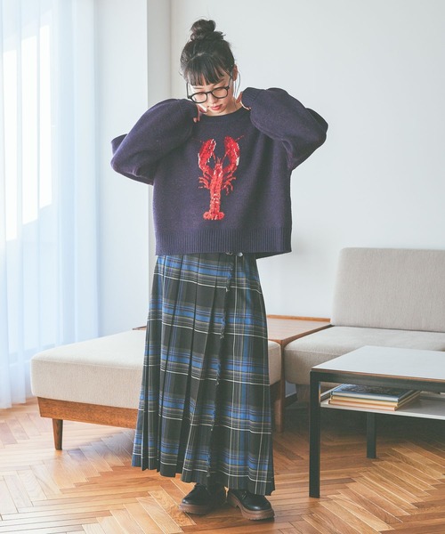 niko and...（ニコアンド）の「SEAモチーフニットプルオーバー（ニット/セーター・レディース・ネイビー/アイボリー/グレー・LARGE/MEDIUM）」の4枚目の写真