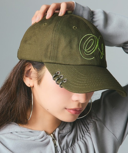 X-girl(エックスガール)の「CHARM ACCENT XG LOGO 6PANEL CAP(キャップ・レディース・ブラック/オリーブ/ベージュ・ONE SIZE)」の11枚目の写真
