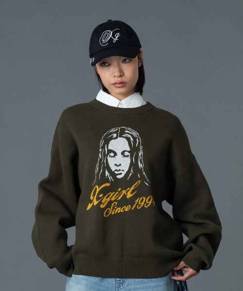 X-girl(エックスガール)の「CHARM ACCENT XG LOGO 6PANEL CAP(キャップ・レディース・ブラック/オリーブ/ベージュ・ONE SIZE)」の15枚目の写真