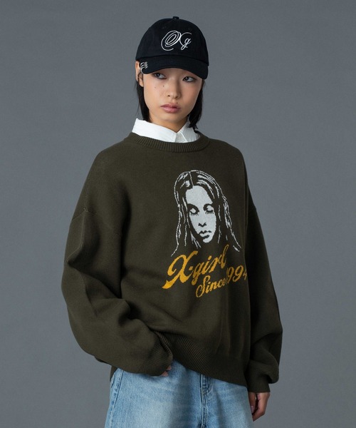 X-girl(エックスガール)の「CHARM ACCENT XG LOGO 6PANEL CAP(キャップ・レディース・ブラック/オリーブ/ベージュ・ONE SIZE)」の16枚目の写真