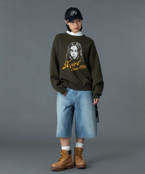 X-girl(エックスガール)の「CHARM ACCENT XG LOGO 6PANEL CAP(キャップ・レディース・ブラック/オリーブ/ベージュ・ONE SIZE)」の19枚目の写真