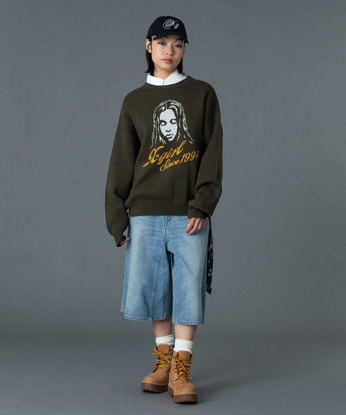 X-girl(エックスガール)の「CHARM ACCENT XG LOGO 6PANEL CAP(キャップ・レディース・ブラック/オリーブ/ベージュ・ONE SIZE)」の21枚目の写真