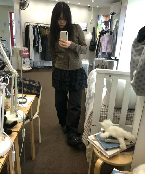 ITZAVIBE(イッザバイブ)の「BLACK DOTTED LAYERED WRAP SHORT SKIRT(スカート・レディース・その他・ONE SIZE)」の12枚目の写真
