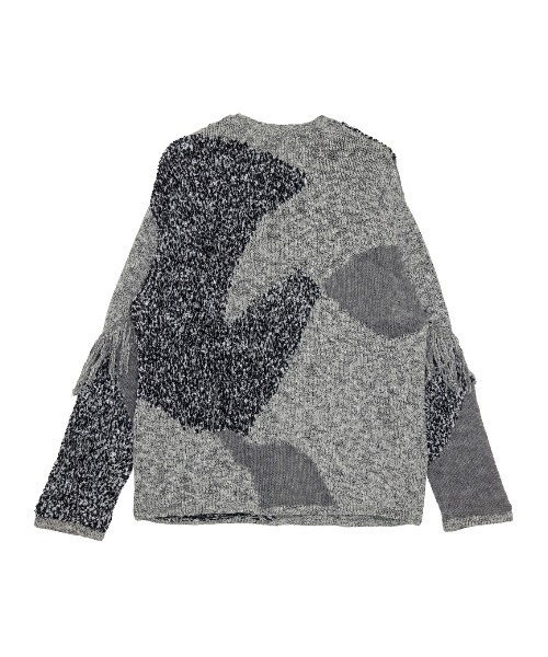 DOCKING PATTERN FRINGE KNIT（ニット/セーター）｜Ameri（アメリ）の