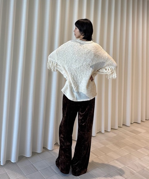 DOCKING PATTERN FRINGE KNIT（ニット/セーター）｜Ameri（アメリ）の