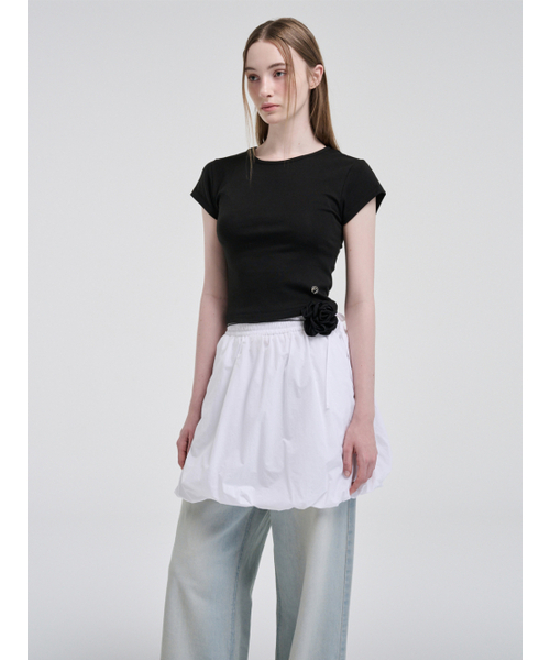ETMON(エトモン)の「Cap Sleeve T-Shirt, Black(Tシャツ/カットソー・レディース・その他・FREE)」の3枚目の写真