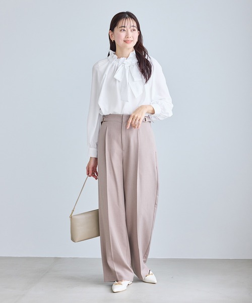 ROPE' PICNIC（ロペピクニック）の「ネックコンシャスデザインシャツ/イージーケア（シャツ/ブラウス・レディース・ホワイト/ホワイト系その他2/サックスブルー/クリーム・FREE）」の5枚目の写真