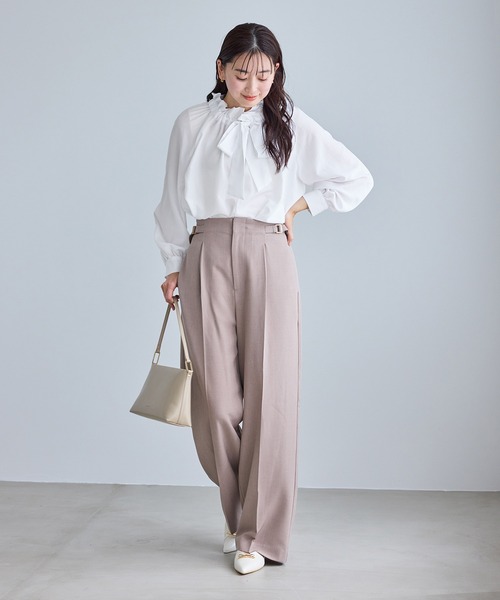 ROPE' PICNIC（ロペピクニック）の「ネックコンシャスデザインシャツ/イージーケア（シャツ/ブラウス・レディース・ホワイト/ホワイト系その他2/サックスブルー/クリーム・FREE）」の6枚目の写真