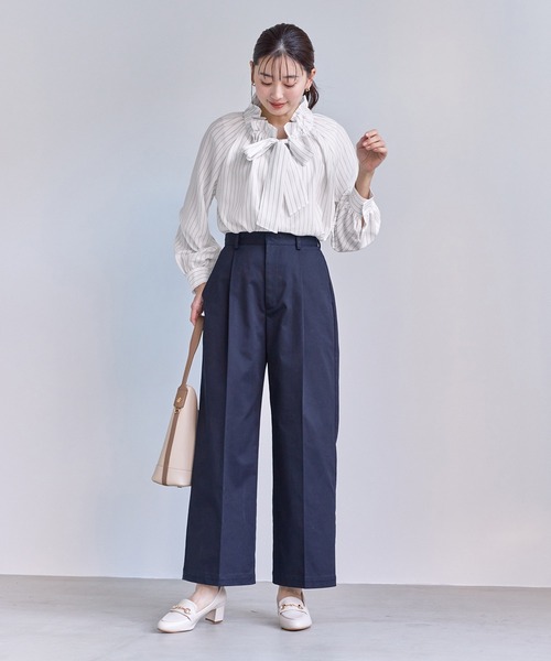 ROPE' PICNIC（ロペピクニック）の「ネックコンシャスデザインシャツ/イージーケア（シャツ/ブラウス・レディース・ホワイト/ホワイト系その他2/サックスブルー/クリーム・FREE）」の11枚目の写真