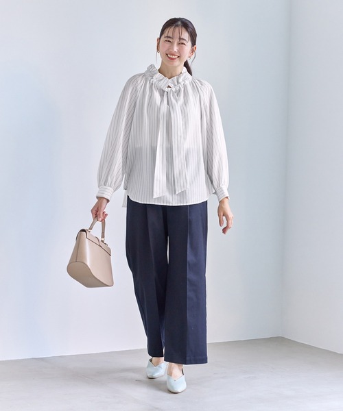 ROPE' PICNIC（ロペピクニック）の「ネックコンシャスデザインシャツ/イージーケア（シャツ/ブラウス・レディース・ホワイト/ホワイト系その他2/サックスブルー/クリーム・FREE）」の12枚目の写真