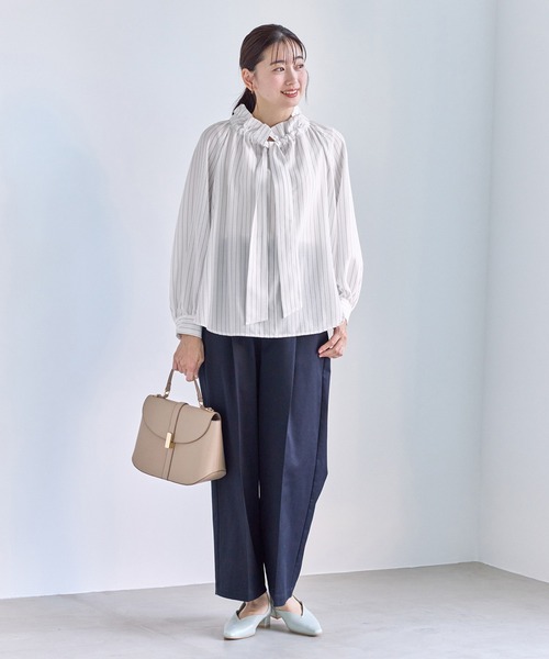 ROPE' PICNIC（ロペピクニック）の「ネックコンシャスデザインシャツ/イージーケア（シャツ/ブラウス・レディース・ホワイト/ホワイト系その他2/サックスブルー/クリーム・FREE）」の13枚目の写真